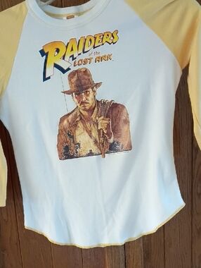 Raiders of the Lost Ark Vintage Raglan T-Shirt, Yellow & White